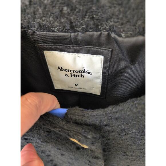 Abercrombie Fitch Collarless Tweed Jacket Black Size Medium - Picture 5 of 8